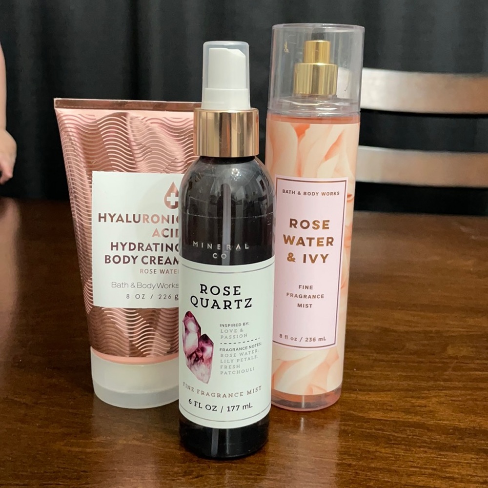 Bath and body works assorted rose items